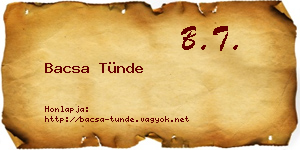 Bacsa Tünde névjegykártya